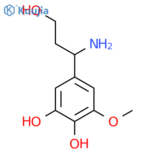 5-(1-amino-3-hydroxypropyl)-3-methoxybenzene-1,2-diol structure