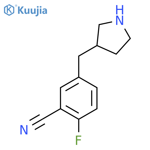 2-fluoro-5-(pyrrolidin-3-yl)methylbenzonitrile structure