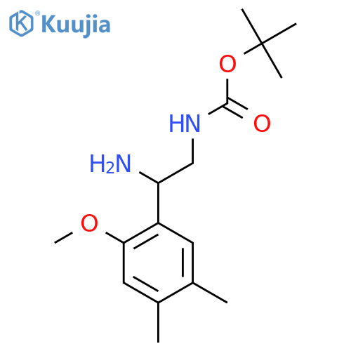 tert-butyl N-2-amino-2-(2-methoxy-4,5-dimethylphenyl)ethylcarbamate structure