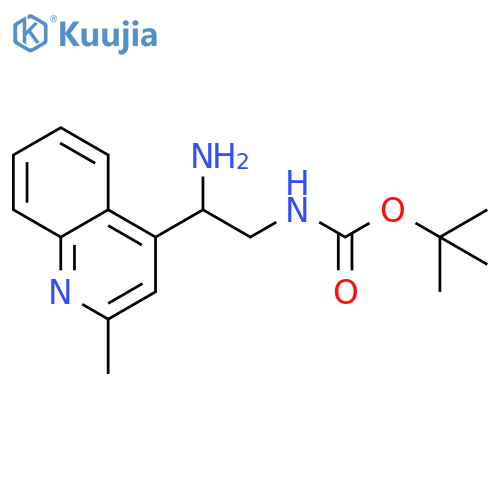 tert-butyl N-2-amino-2-(2-methylquinolin-4-yl)ethylcarbamate structure