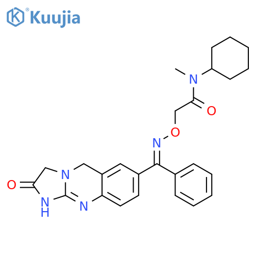 Acetamide,N-cyclohexyl-N-methyl-2-[[(E)-[phenyl(1,2,3,5-tetrahydro-2-oxoimidazo[2,1-b]quinazolin-7-yl)methylene]amino]oxy]- structure