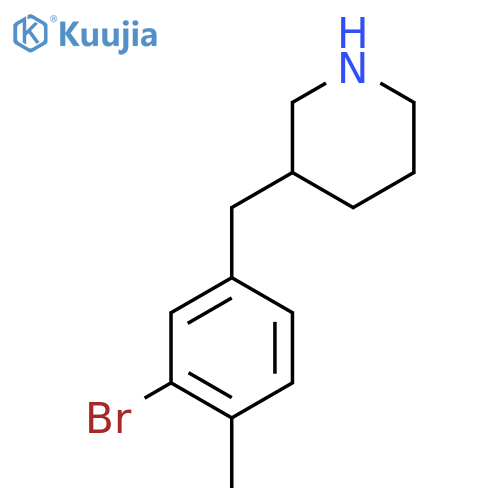 3-(3-bromo-4-methylphenyl)methylpiperidine structure
