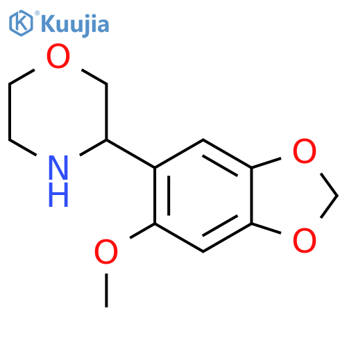 3-(6-methoxy-1,3-dioxaindan-5-yl)morpholine structure