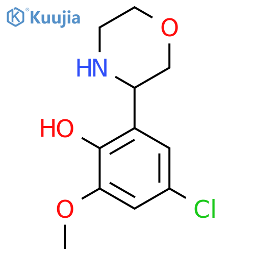 4-chloro-2-methoxy-6-(morpholin-3-yl)phenol structure