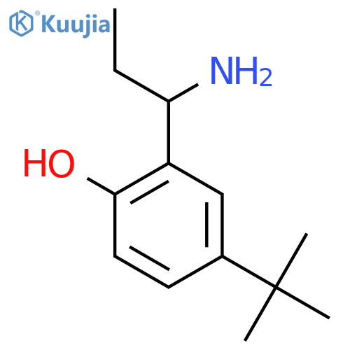 2-(1-aminopropyl)-4-tert-butylphenol structure