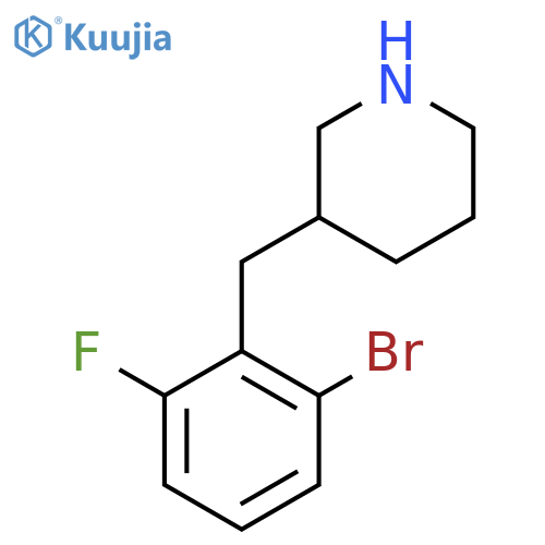 3-(2-bromo-6-fluorophenyl)methylpiperidine structure