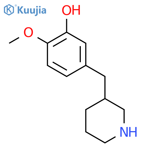 2-methoxy-5-(piperidin-3-yl)methylphenol structure