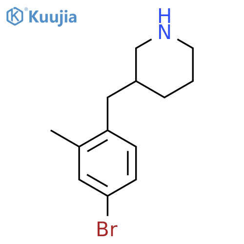 3-(4-bromo-2-methylphenyl)methylpiperidine structure
