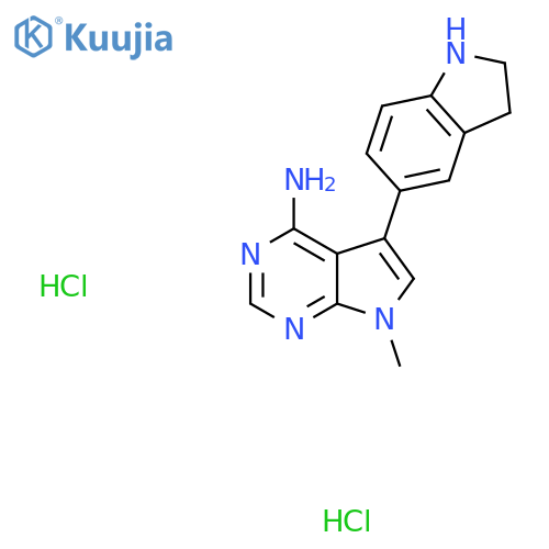 5-(2,3-dihydro-1H-indol-5-yl)-7-methyl-7H-pyrrolo[2,3-d]pyrimidin-4-amine dihydrochloride structure
