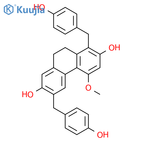 1,6-Bis(4-hydroxybenzyl)-4-methoxy-9,10-dihydrophenanthrene-2,7-diol structure