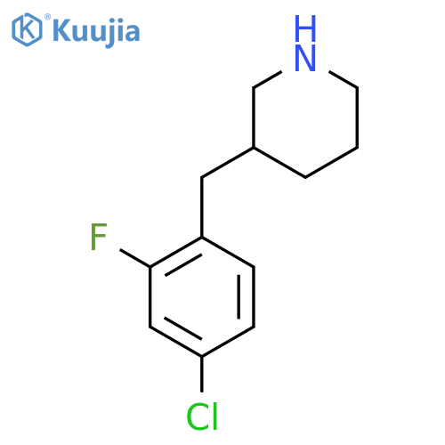 3-(4-chloro-2-fluorophenyl)methylpiperidine structure