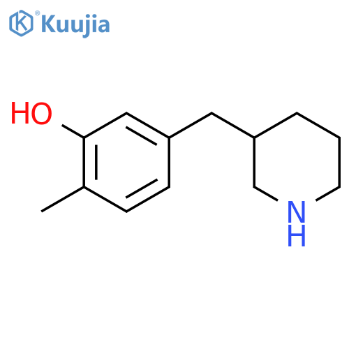 2-methyl-5-(piperidin-3-yl)methylphenol structure