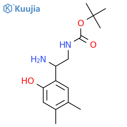tert-butyl N-2-amino-2-(2-hydroxy-4,5-dimethylphenyl)ethylcarbamate structure