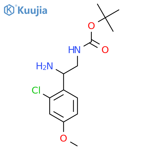 tert-butyl N-2-amino-2-(2-chloro-4-methoxyphenyl)ethylcarbamate structure