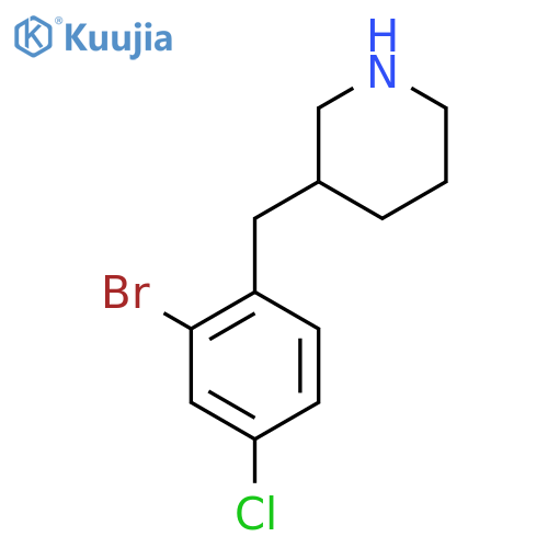 3-(2-bromo-4-chlorophenyl)methylpiperidine structure