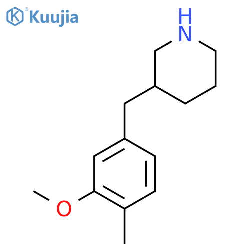 3-(3-methoxy-4-methylphenyl)methylpiperidine structure