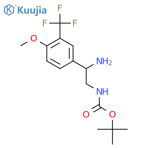 tert-butyl N-{2-amino-2-4-methoxy-3-(trifluoromethyl)phenylethyl}carbamate structure
