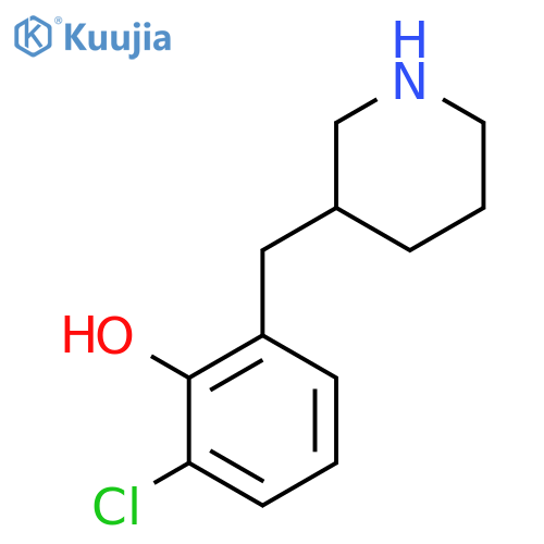 2-chloro-6-(piperidin-3-yl)methylphenol structure