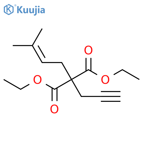 Propanedioic acid, (3-methyl-2-butenyl)-2-propynyl-, diethyl ester structure