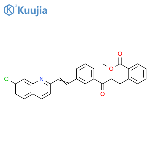 Methyl 2-(3-(3-((7-chloroquinolin-2-yl)(thiophen-2-yl)methyl)phenyl)-3-oxopropyl)benzoate structure