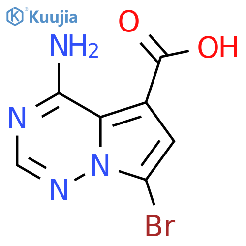 4-Amino-7-bromopyrrolo[2,1-f][1,2,4]triazine-5-carboxylic acid structure