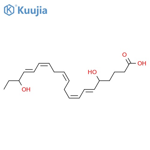 5,18-Dihydroxy-6,8,11,14,16-eicosapentaenoic acid; (5S,6E,8Z,11Z,14Z,16E,18S)-form structure
