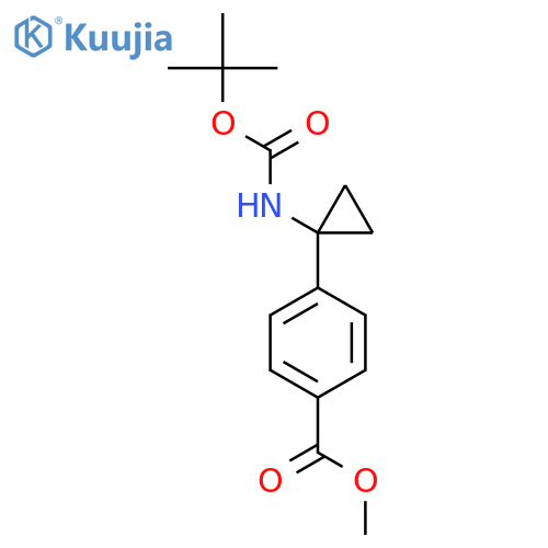 methyl 4-(1-{(tert-butoxy)carbonylamino}cyclopropyl)benzoate structure