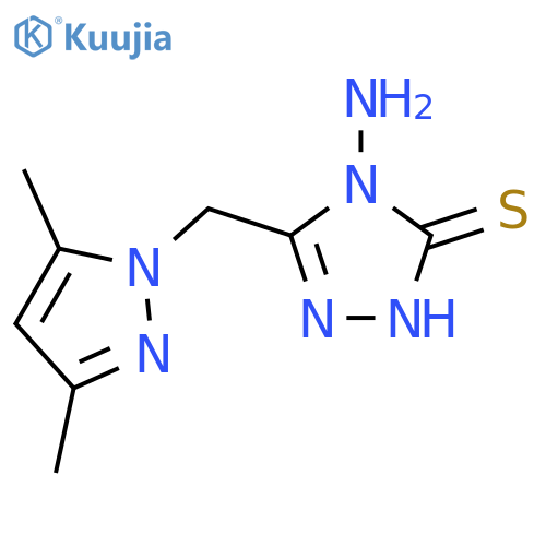 4-Amino-5-((3,5-dimethyl-1H-pyrazol-1-yl)methyl)-2,4-dihydro-3H-1,2,4-triazole-3-thione structure