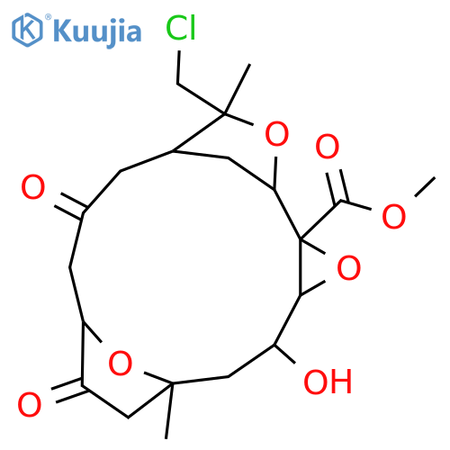 16-Chloro-5,8:11,12:13,15-triepoxy-10-hydroxy-18-nor-3,6-dioxo-20-cembranoic acid; (1S,5S,8S,10R,11R,12S,13R,15R)-form, Me ester structure
