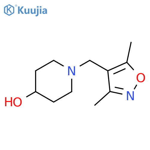 1-[(3,5-Dimethyl-1,2-oxazol-4-yl)methyl]piperidin-4-ol structure
