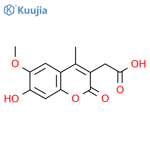 2H-1-Benzopyran-3-acetic acid, 7-hydroxy-6-methoxy-4-methyl-2-oxo- structure