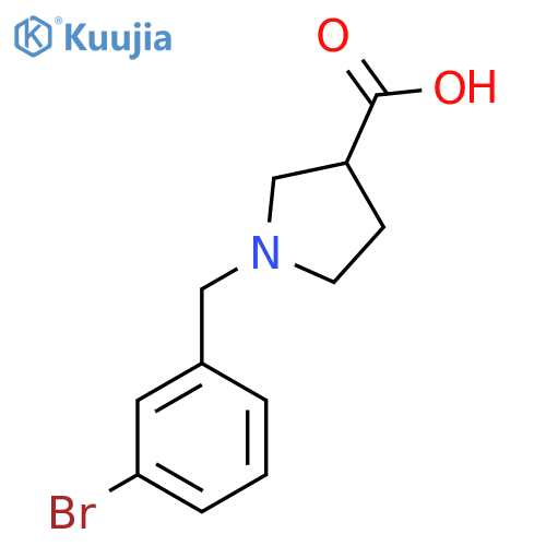1-[(3-Bromophenyl)methyl]pyrrolidine-3-carboxylic acid structure