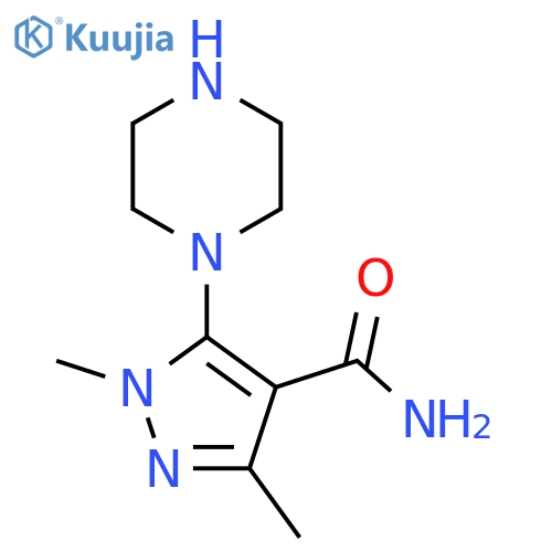 1,3-Dimethyl-5-(piperazin-1-yl)-1H-pyrazole-4-carboxamide structure