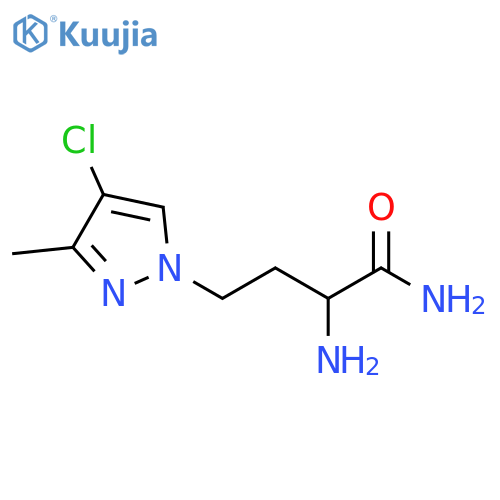 2-amino-4-(4-chloro-3-methyl-1H-pyrazol-1-yl)butanamide structure