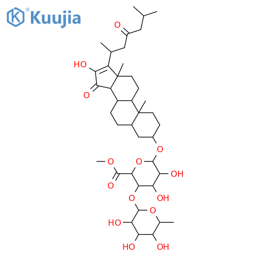 3,16-Dihydroxycholest-16-ene-15,23-dione; (3β,5α,14β)-form, 3-O-[α-L-Rhamnopyranosyl-(1→4)-6-O-methyl-β-D-glucuronopyranoside] structure