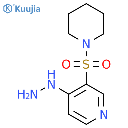 4-Hydrazinyl-3-(piperidin-1-ylsulfonyl)pyridine structure