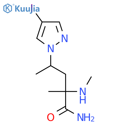 4-(4-iodo-1H-pyrazol-1-yl)-2-methyl-2-(methylamino)pentanamide structure