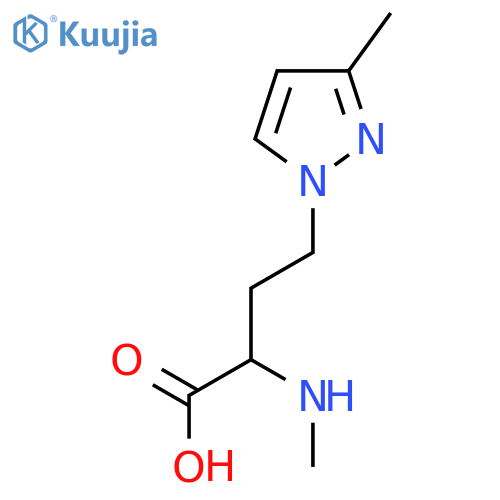 4-(3-methyl-1H-pyrazol-1-yl)-2-(methylamino)butanoic acid structure