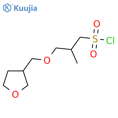 2-methyl-3-(oxolan-3-yl)methoxypropane-1-sulfonyl chloride structure