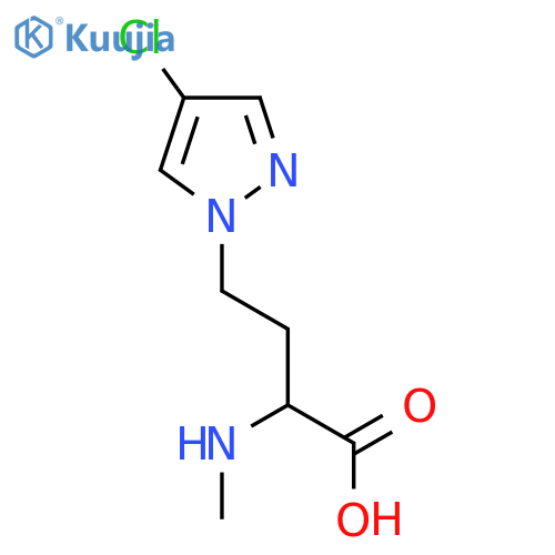 4-(4-chloro-1H-pyrazol-1-yl)-2-(methylamino)butanoic acid structure