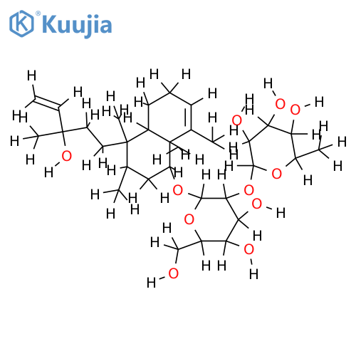 (6S,13S)-6-O-alpha-L-rhamnopyranosyl-(12)-beta-D-glucopyranosyl-6,13-dihydroxycleroda-3,14-diene structure