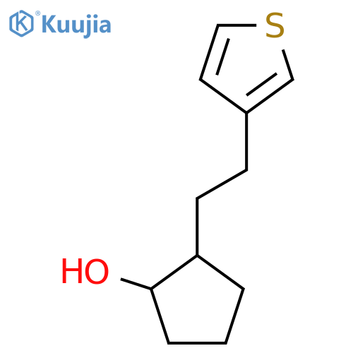 2-2-(thiophen-3-yl)ethylcyclopentan-1-ol structure