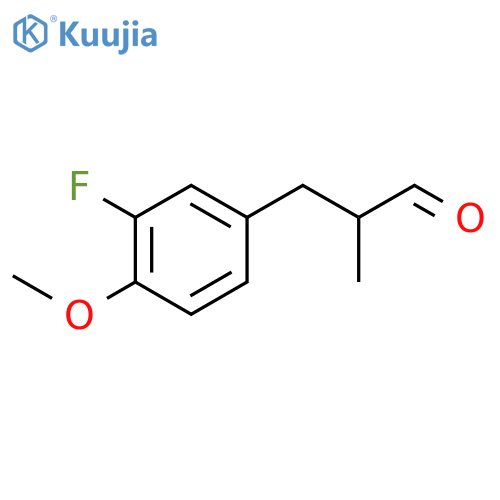 3-(3-fluoro-4-methoxyphenyl)-2-methylpropanal structure