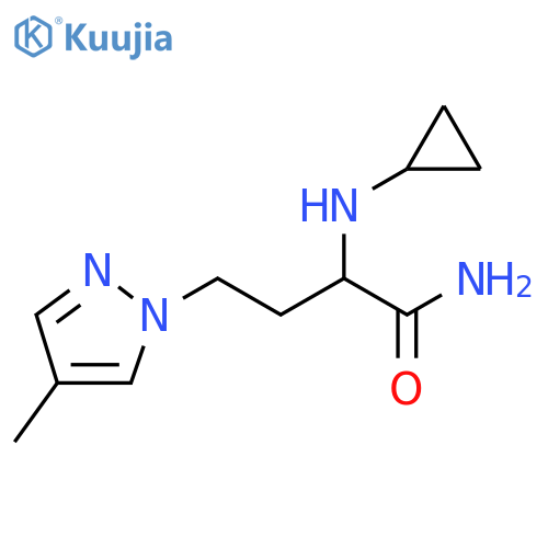 2-(cyclopropylamino)-4-(4-methyl-1H-pyrazol-1-yl)butanamide structure