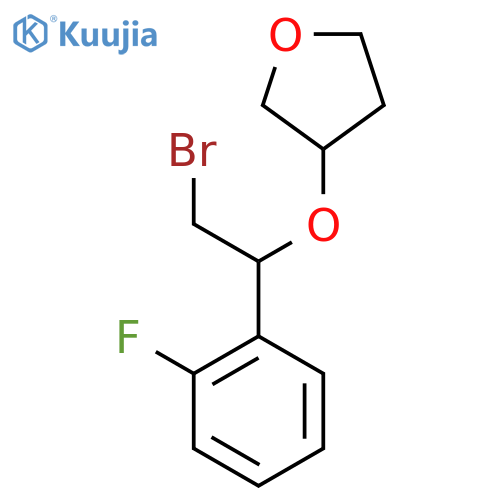 3-2-bromo-1-(2-fluorophenyl)ethoxyoxolane structure