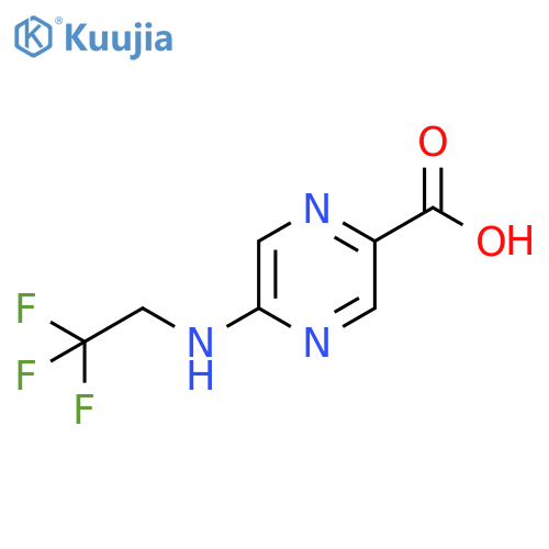 5-[(2,2,2-trifluoroethyl)amino]pyrazine-2-carboxylic acid structure