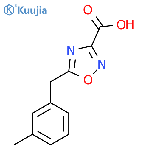5-(3-methylphenyl)methyl-1,2,4-oxadiazole-3-carboxylic acid structure