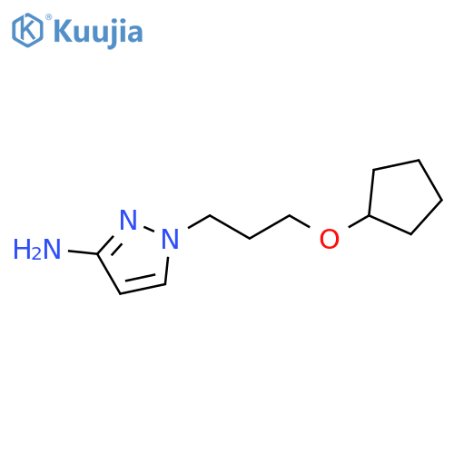 1-3-(cyclopentyloxy)propyl-1H-pyrazol-3-amine structure