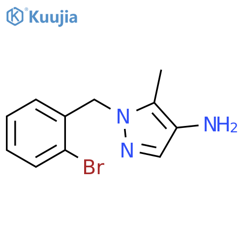 1-(2-bromophenyl)methyl-5-methyl-1H-pyrazol-4-amine structure