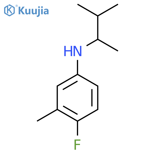 4-fluoro-3-methyl-N-(3-methylbutan-2-yl)aniline structure